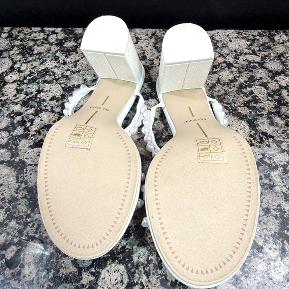 Dolce Vita Tinker Pearl Embellished Dress Sandals Size 8.5 - Picture 7 of 13